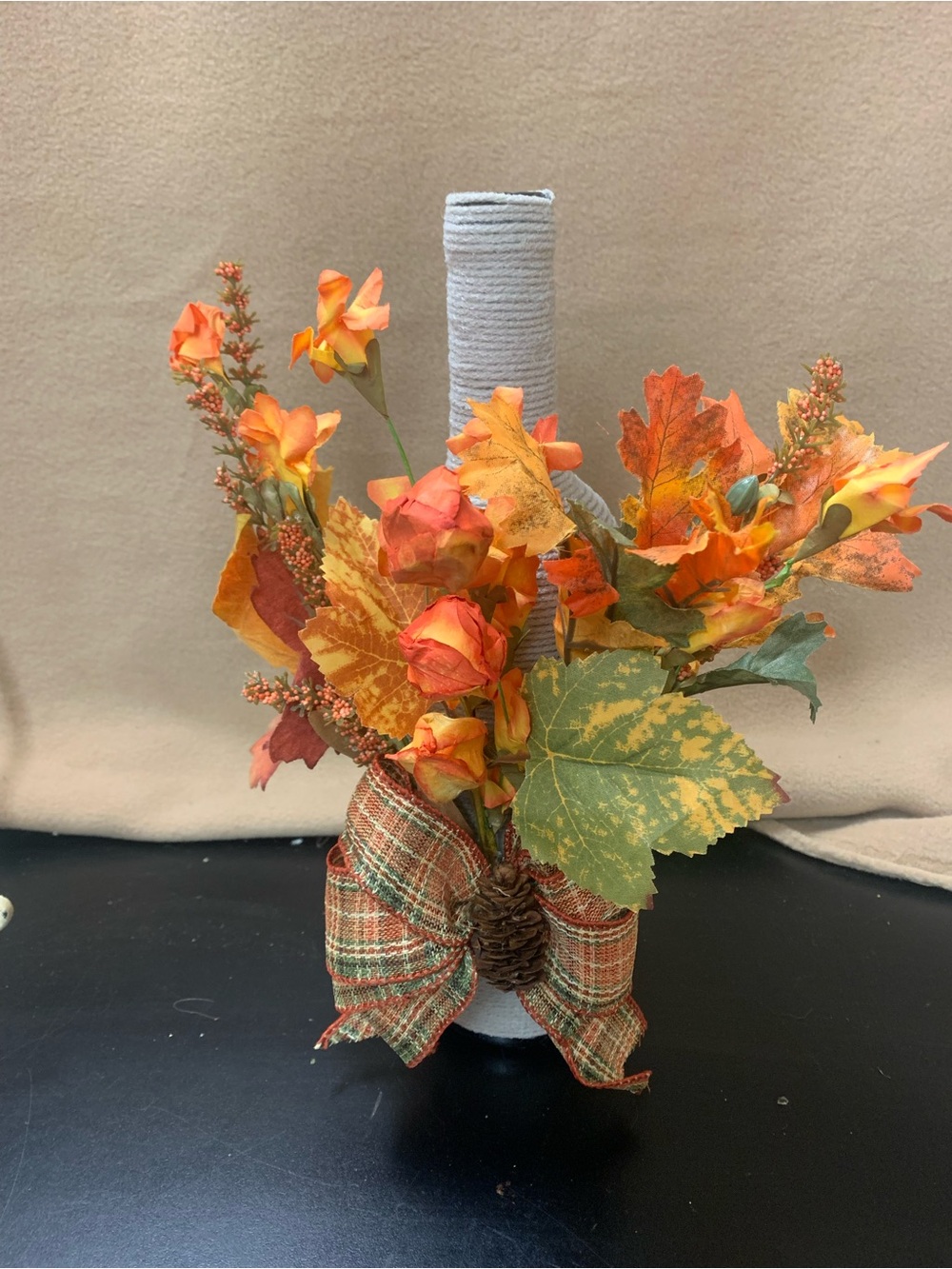 Autumn Harvest Faux Floral Arrangement in Orange. Inv 595